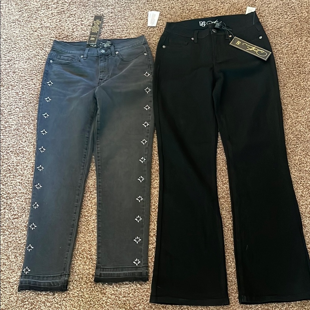 Black and Gray Embellished Jeans